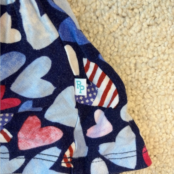 Posh Peanut Patriotic Hearts short sleeve twirl bodysuit dress size 18-24m - Picture 4 of 6